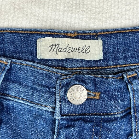 Madewell Tall 10" High-Rise Roadtripper Jeans in Waterford Wash Size T28 Raw Hem - Picture 5 of 16